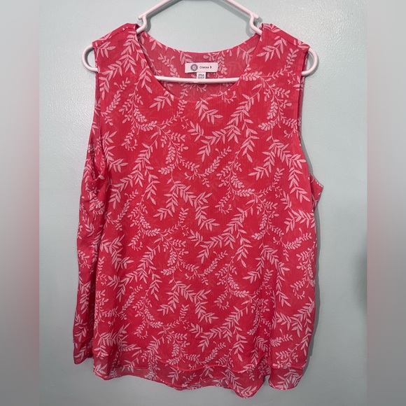 Chico's Tops - Cristina B Pink Leaf Print Blouse